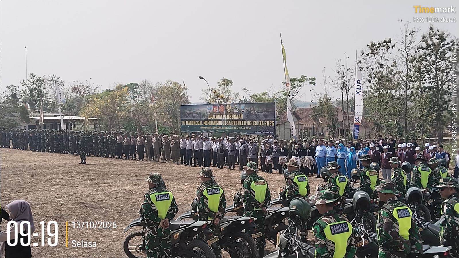 Satpol PP Kabupaten Rembang Turut Serta Dalam Upacara Pembukaan TMMD Reguler Ke-130 TA 2026.
